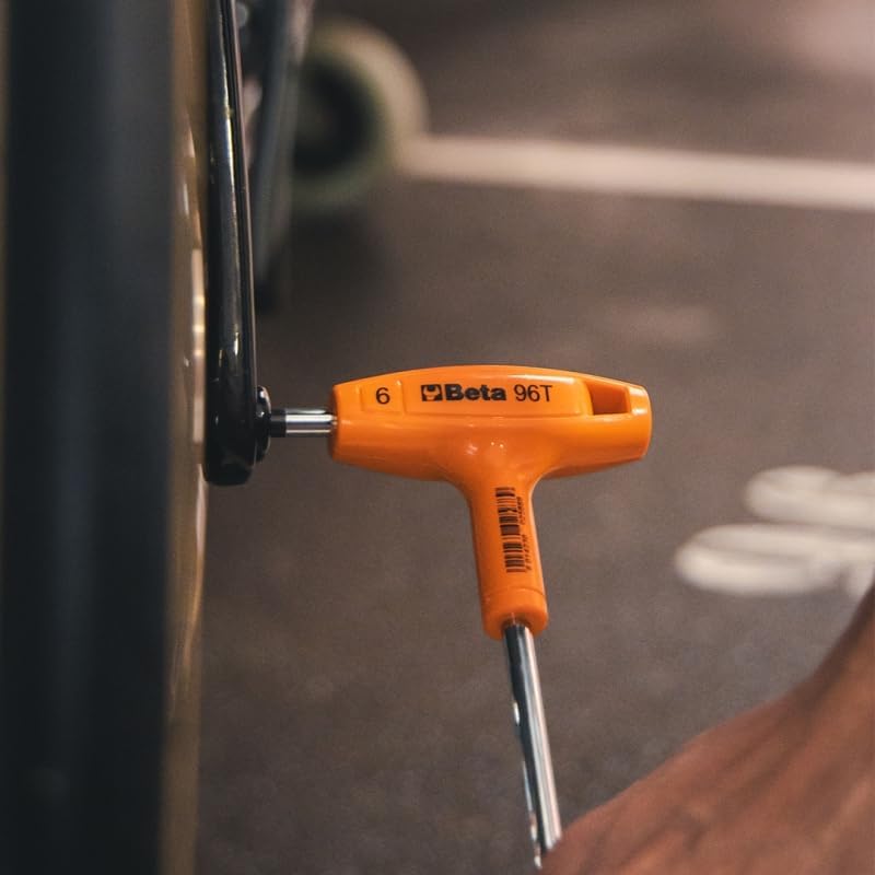 Beta 96T Metric T-Handle Hex Key Wrench Set 2.5-6mm | High Torque Ergonomic Allen Wrench with Dual Hex Tips | Drop Prevention Hole | Industrial Strength | Made in Italy - Image 5